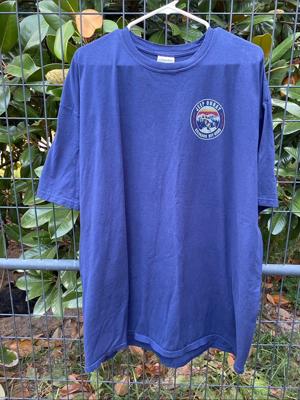 Comfort Wash Mens 2XL Navy Short-Sleeve Tee Jeep Ouray/Colorado Off-Road Graphic